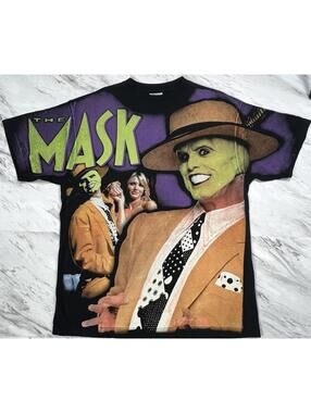 The Mask Jim Carrey All Over Print Movie Graphic T Shirt XL Tultex #11P